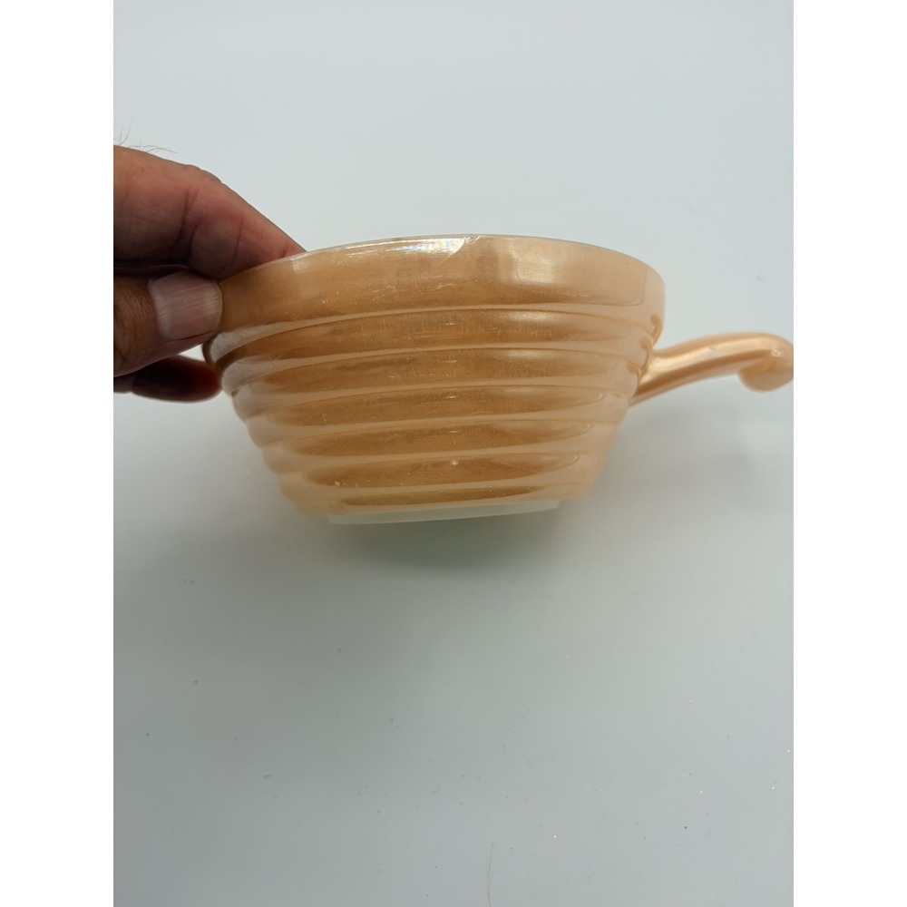 Vintage Fire-King Peach Lustre Bakeware Lot Casserole Baker Ramekins USA - 6 EA